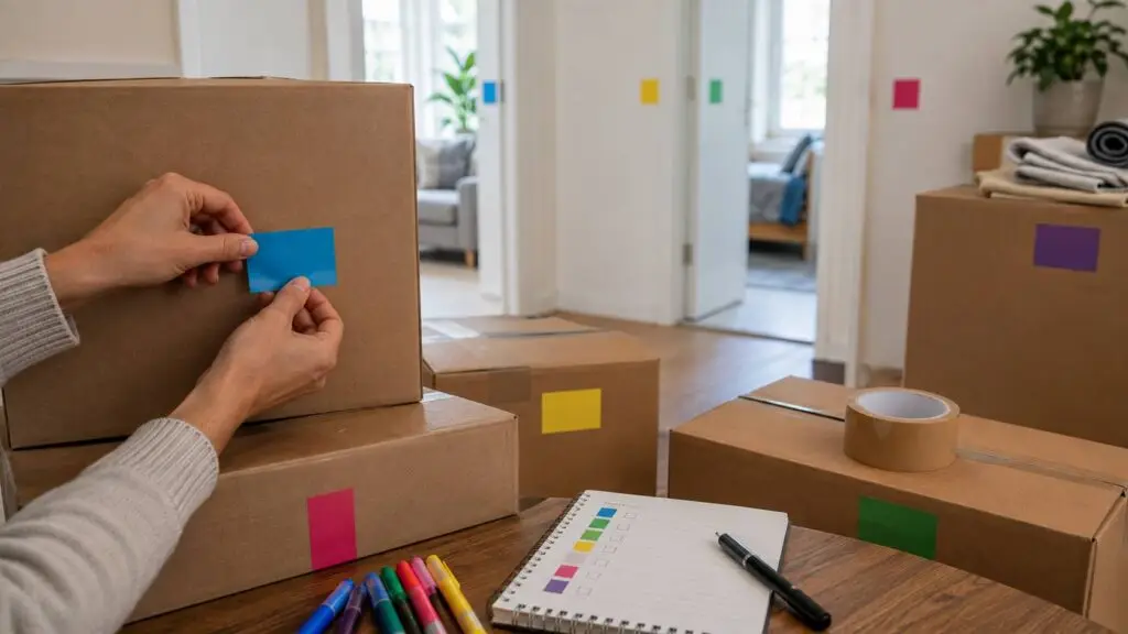 Verhuisdozen labelen bij inpakken verhuizing